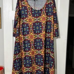 Vibrant Multicolor Patterned Dress